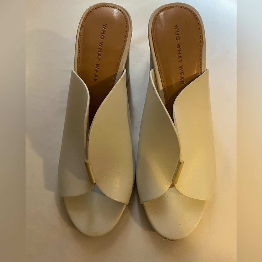 Who What Wear White Sandals with Heels Size 8